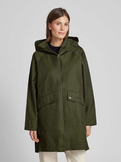 Barbour Mantel mit Zweiwege-Reißverschluss Modell 'Heron' Oliv 4