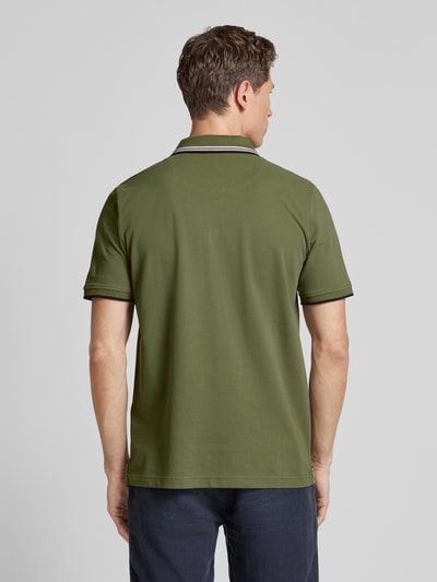 Fynch-Hatton Koszulka polo o kroju regular fit z paskami w kontrastowym kolorze Khaki melanż 5