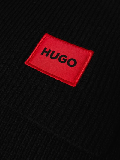 HUGO Schal mit Label-Patch Modell 'Saffa' Black 2