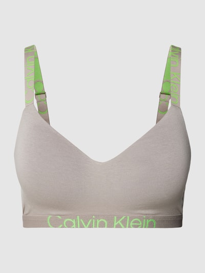 Calvin Klein Underwear Biustonosz typu bralette z paskiem z logo model ‘FUTURE SHIFT’ Szarobrązowy 1