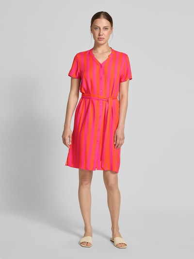 Vila Knielanges Kleid aus Viskose mit Bindegürtel Orange 1
