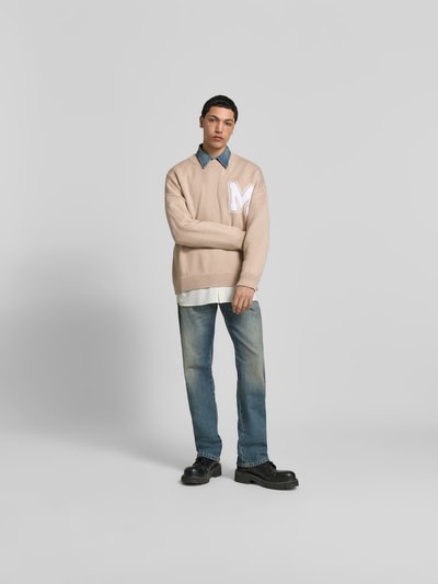 MM6 Maison Margiela Oversized Pullover aus Woll-Mix Beige 1