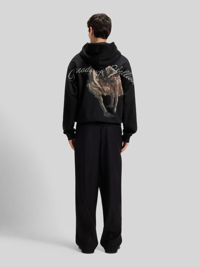 HUGO Oversized hoodie van puur katoen Zwart - 5