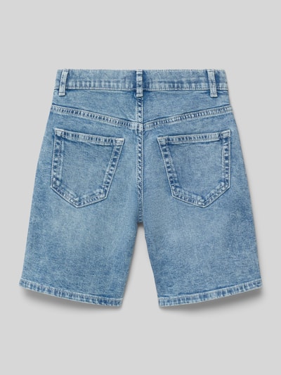 Produktfoto, Regular Fit Jeansshorts aus Baumwoll-Mix von s.Oliver RED LABEL, hellblaue Denim-Optik, Twill-Textur, Rückansicht