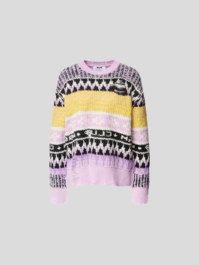 MSGM Pullover mit Allover-Muster Lila 2