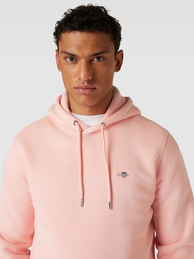 Gant Hoodie van puur katoen Felroze - 3