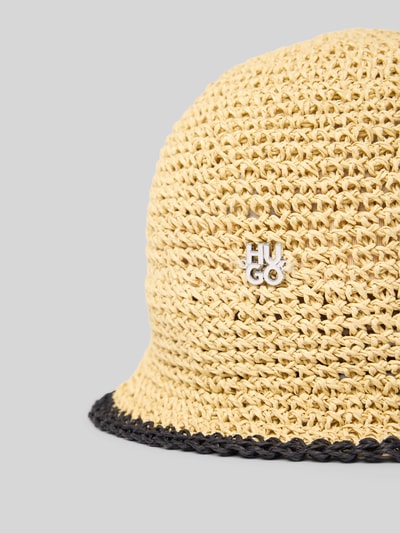 Produktfoto, Bucket Hat mit Label-Applikation Modell 'CALANTHA-RA' von HUGO, efekt: jednolity kolor, faktura, aplikacja z metką, wykończenie materiału: papier