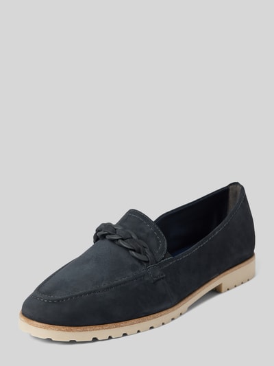 Tamaris Loafers aus Leder in unifarbenem Design Marine 1