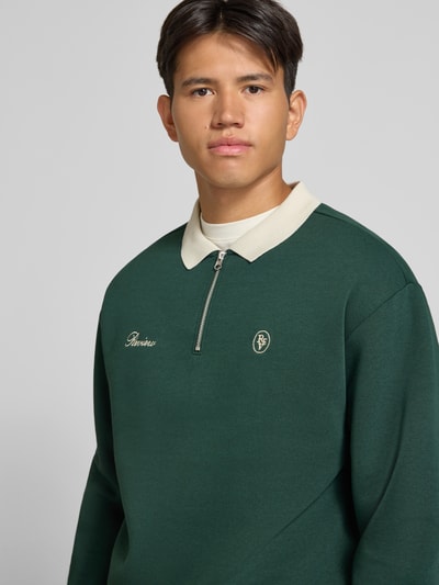 REVIEW Regular Fit Sweatshirt aus Baumwoll-Mix Dunkelgruen 3