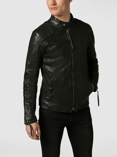 Aanval Afdrukken Handschrift Tigha Leren jas in bikerlook in zwart online kopen | P&C