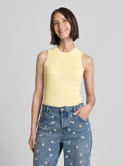 Mango Tanktop mit Leinen-Anteil Modell 'BUGAMBI' GELB 4