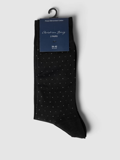 Christian Berg Men Socken mit Allover-Print im 2er-Pack Black 3