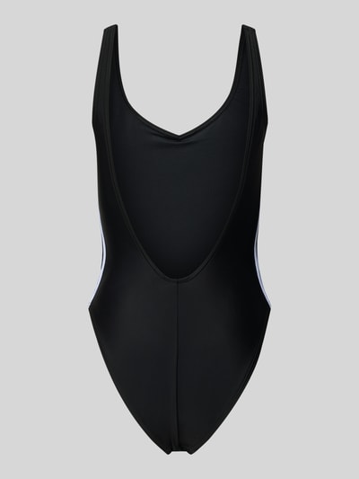 Productfoto, badpak met labelprint model 'ADIC SWIMST 3S' van adidas Originals, look: effen, diepe u-hals rugdecolleté, gladde structuur