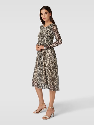 Soyaconcept Midi-jurk met all-over motief, model 'Alda' Zwart - 1