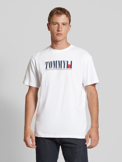 Tommy Jeans T-shirt met labelprint Wit - 4