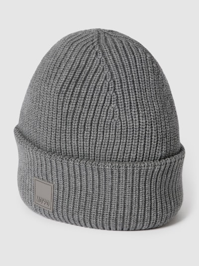 Marc O'Polo Denim Beanie mit Label-Detail Dunkelgrau meliert 1