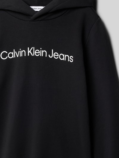 Calvin Klein Jeans Bluza z kapturem i nadrukiem z logo model ‘SWIRL’ Czarny 2