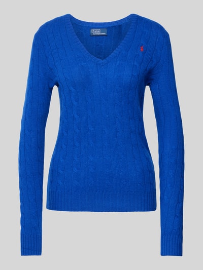 Polo Ralph Lauren Strickpullover aus Wolle-Kaschmir-Mix mit Zopfmuster Royal 2