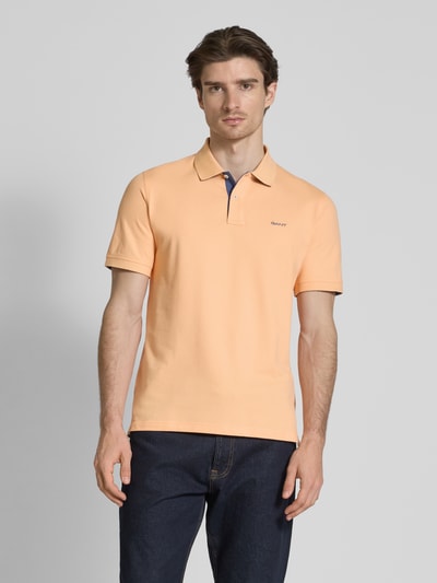 Gant Regular fit poloshirt met labelstitching Oranje - 4