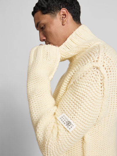 MM6 Maison Margiela Pullover aus reiner Schurwolle Beige 3