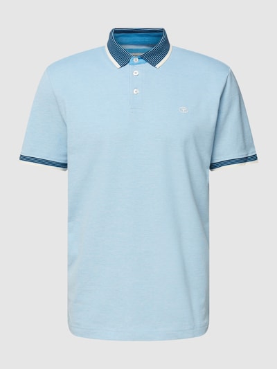 Tom Tailor Poloshirt mit Label-Stitching Hellblau 2