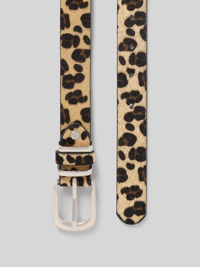 Produktfoto, Gürtel aus echtem Leder Modell 'Animali' von ZABAIONE, schmale Passform, Leopardenmuster, 3 cm breit, glatte Textur