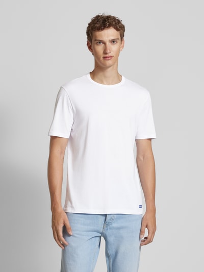 Hugo Blue T-Shirt mit Label-Print Weiss 4