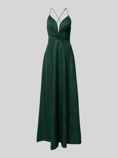 Luxuar Abendkleid mit tiefem V-Ausschnitt Dunkelgruen 2