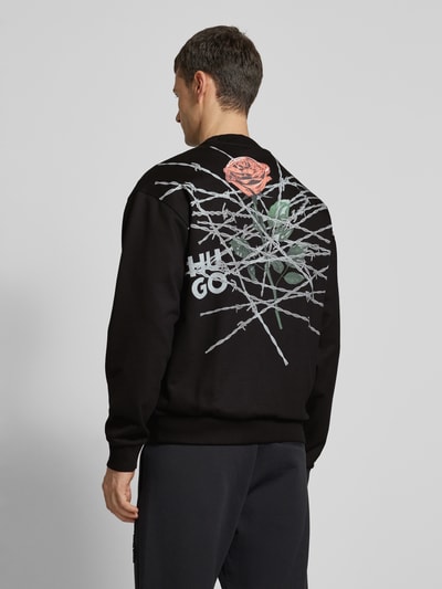 HUGO Sweatshirt mit gerippten Abschlüssen Modell 'Derumkek' Black 5