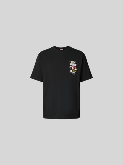 Produktfoto, Regular Fit T-Shirt aus reiner Baumwolle von Kenzo, Herren T-Shirt, Schwarz, Rundhalsausschnitt, Label-Stitching, Kurzärmelig