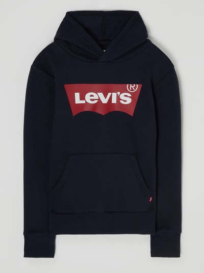 Levi’s® Kids Bluza z kapturem z nadrukiem z logo  Granatowy 1