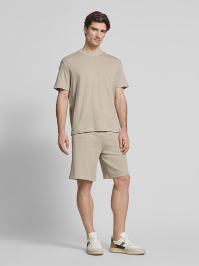 CK Calvin Klein Regular fit sweatshorts met labeldetail Beige - 1