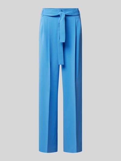 BOSS Straight Leg Bundfaltenhose mit Bindegürtel Modell 'Tapiana' Hellblau 1