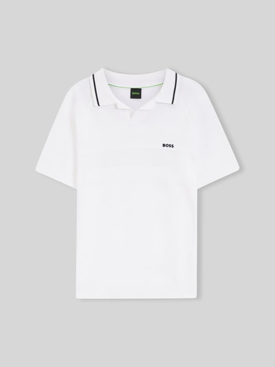 BOSS Green Regular Fit Poloshirt aus Strick Weiss 2