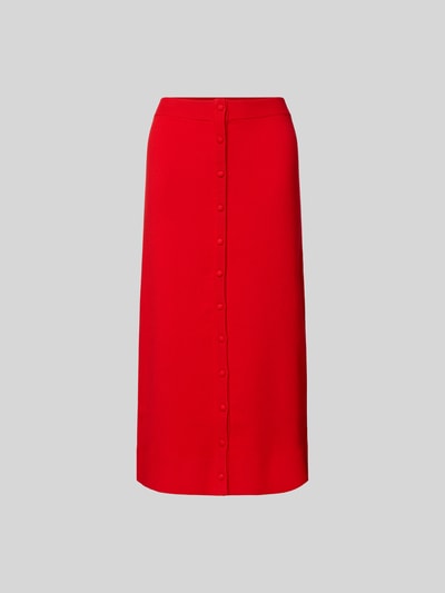 Victoria Beckham Midirock in Strick-Optik Rot 2