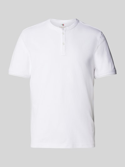 Cinque Slim Fit Poloshirt mit Rundhalsausschnitt Modell 'LANO' Weiss 2