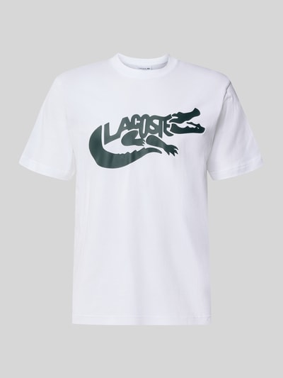 Lacoste męski t-shirt o kroju regular fit z czystej bawełny Biały 1
