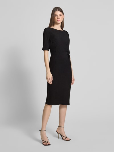 s.Oliver BLACK LABEL Sukienka etui o kroju slim fit z wiązanym detalem Czarny 1