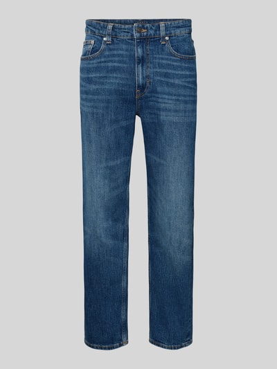 Produktfoto, Tapered Fit Jeans aus Baumwoll-Mix Modell 'SONNY' von Tommy Jeans, niebieski denim, krój regular fit, 5 kieszeni, label patch, pasek, guzik, zamek, nitowane detale