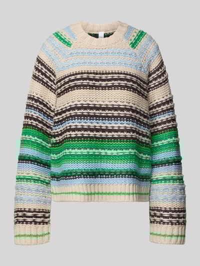 YAS Sweter z dzianiny z okrągłym dekoltem model ‘BIBI’ Złamany biały 2