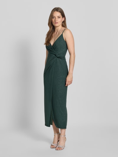 Jake*s Cocktail Cocktailkleid mit V-Ausschnitt und Knotendetail Apfel Melange 1