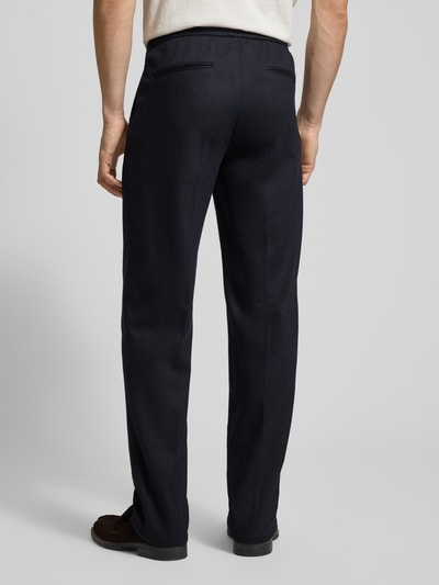 Profuomo Regular fit broek met tunnelkoord Marineblauw - 5