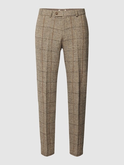 Carl Gross Stoffhose mit Gitterkaro Modell 'Shiver' Beige 2