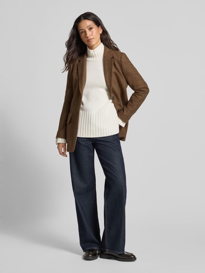 Barbour Długi żakiet o kroju shaped fit z czystej wełny model ‘ELM’ Koniakowy 1