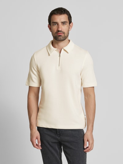 Samsøe Samsøe Regular Fit Poloshirt mit Strukturmuster Modell 'SAOLLI' Offwhite 4
