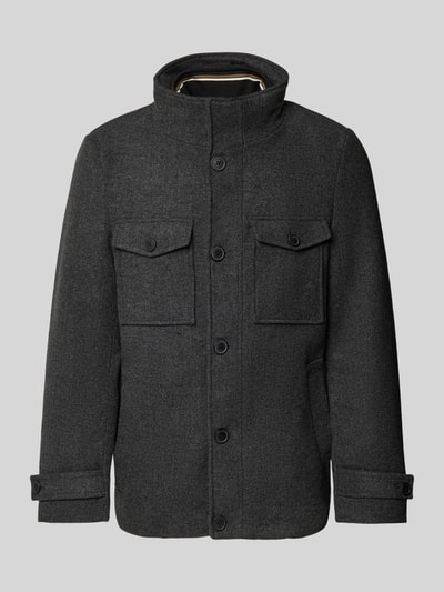 Christian Berg Men Regular Fit Jacke mit Woll-Anteil Anthrazit Melange 2