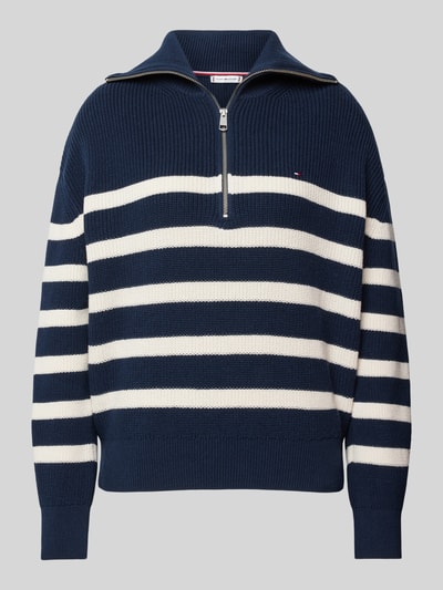 Tommy Hilfiger Gebreide pullover met schipperskraag, model 'CARDI STITCH' Donkerblauw - 2