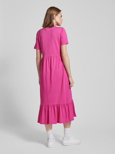 Only Midikleid in unifarbenem Design Modell 'MAY' Pink 5