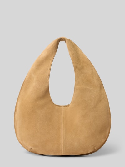 MANGO Hobo Bag aus echtem Leder Modell 'Sack Bag' Mittelbraun 1