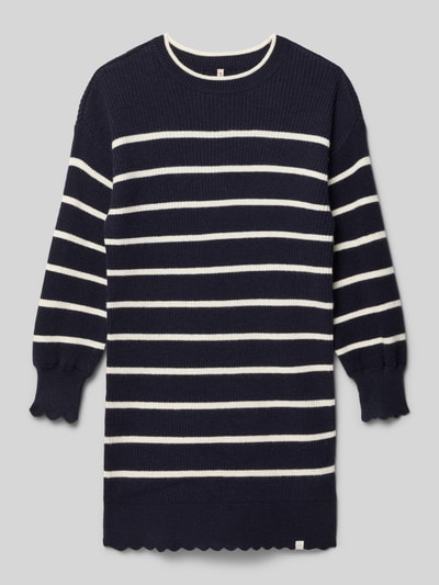 Only Regular fit gebreide jurk van viscosemix, model 'IBI' Marineblauw - 1